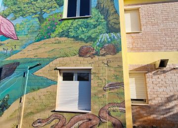 Photo of a detail of Chus’ Lagoon mural