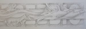 Sketches for mural by Franco Alessandrini