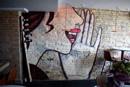 Mural Art by Chus for Italian Restauran Public in Vesterbro Copenhagen