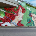 a detail of Chus’ wild nature mural